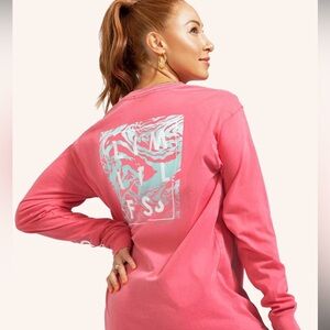 Peloton Limitless Vibrant Coral Oversized Long Sleeve Tee